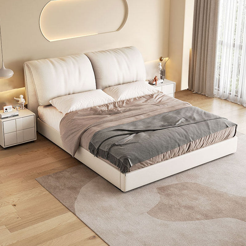 ikea宜家大象耳朵科技布艺床现代简约1.8主卧双人床软包婚床奶油