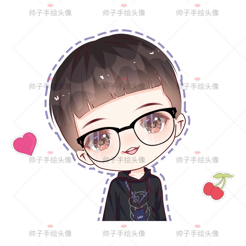 帅子手绘  照片手绘头像s卡通q版形象真人照片漫画定制作明星应援