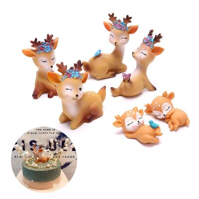 Sika Deer Baking Cake Topper Decoration Miniatures Fairy Gar