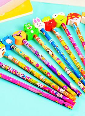 20Pcs 19CM Cute Cartoon with Eraser Pencil Kids Birthday Par