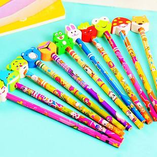 20Pcs 19CM Cute Cartoon with Eraser Pencil Kids Birthday Par