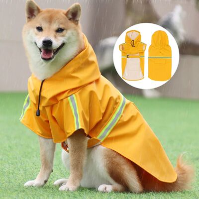 Waterproof Large Dog Raincoat Corgi Cloak Style Puppy Dog Cl