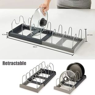 Kitchen Cabinet Organizers for Pots and Pans Expandable Stai