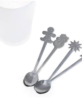 4 pcs/set Christmas Snowman Gingerman Star Spoons Set