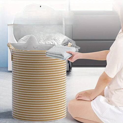 Haundry Thickened Tall Laundry Basket with Handle, Large Col