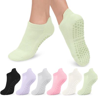 4 Pairs Winter Socks Women Floor Grip Socks Non Slip Yoga So