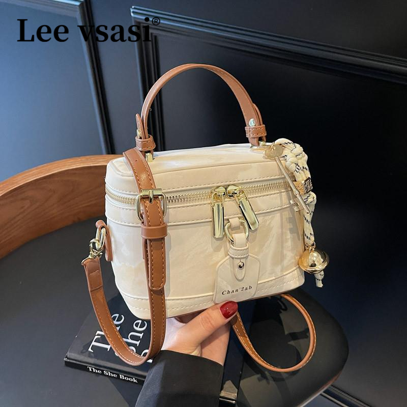 Lee vsasi高级感盒子包包女2025新款时尚单肩斜挎水桶包百搭小众