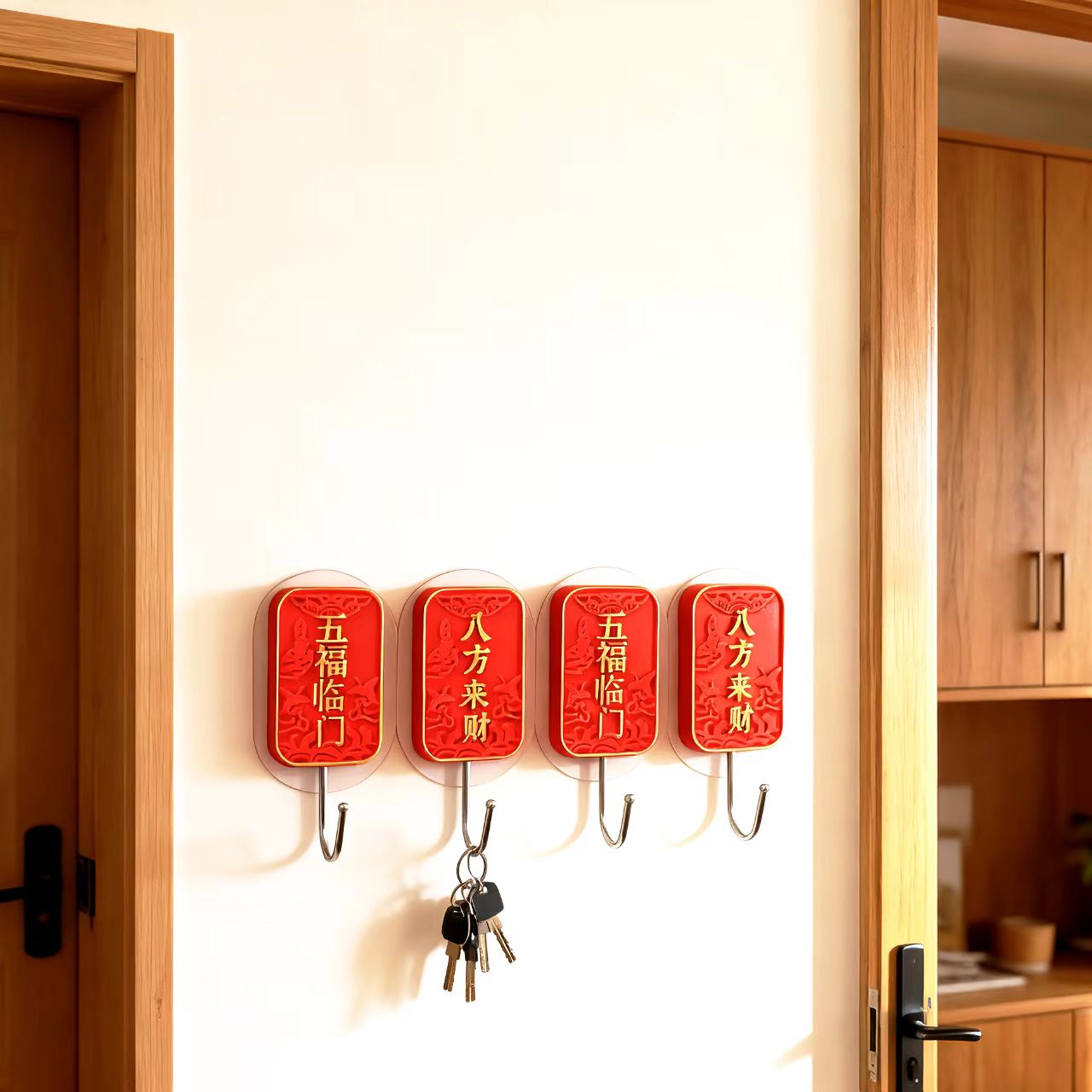 红色大挂钩强力免打孔喜庆乔迁钩