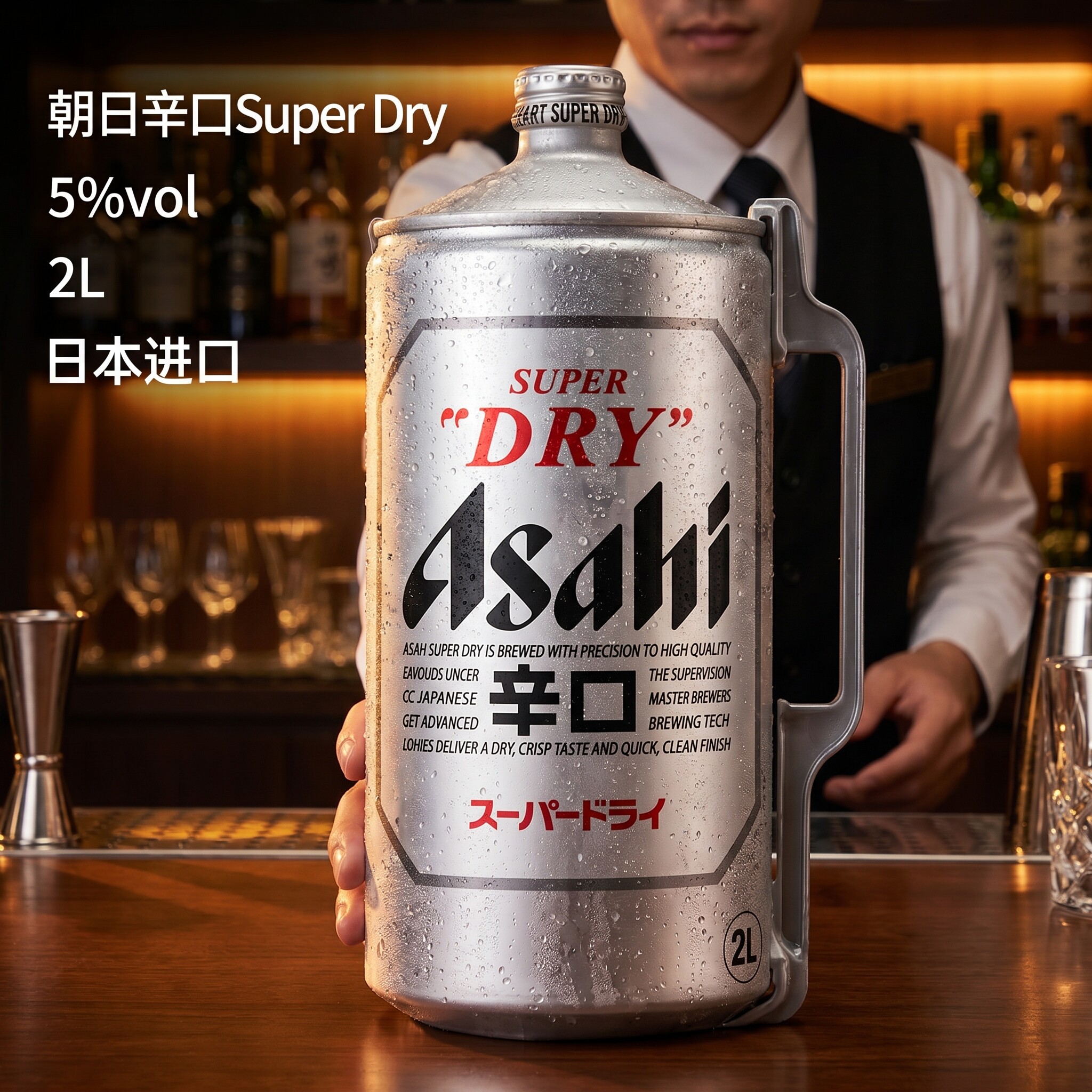 【日本原装进口】朝日2L*6桶超爽生啤大桶装整箱畅饮精酿黄啤酒