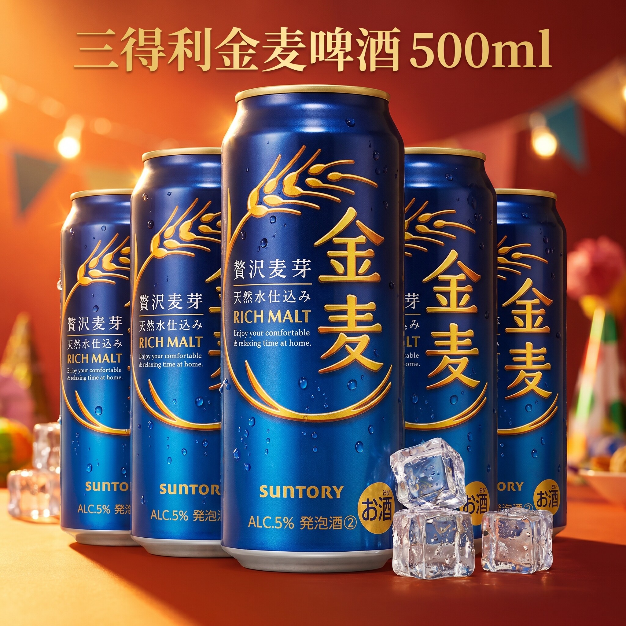 【日本进口】三得利金麦啤酒500ml*24罐生啤发泡酒限定整箱特价