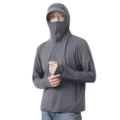 洽洛男款防晒衣可拆卸大帽沿