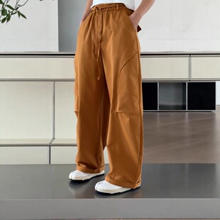 热卖诗歌兰2636春季2026新款舒适弯刀休闲裤松紧工装百搭裤子女潮