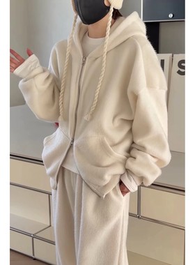 现货诗歌兰H04400慵懒舒适居家简约卫衣+休闲裤套装女2025冬季新