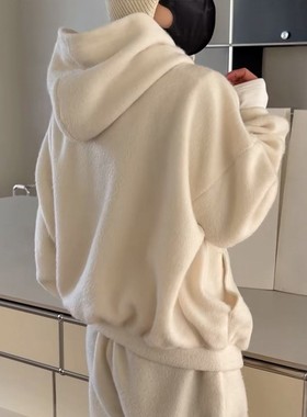 现货主推诗歌兰04400摇粒绒连帽拉链卫衣+卫裤休闲套装2025冬季新