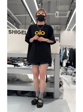 秒发诗歌兰58191美式潮简约中长款宽松字母短袖T恤女25夏新款女装