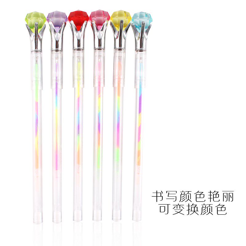 6色贺卡笔水粉钻石头荧光笔莹光彩色笔12色点石记号亮晶晶闪光笔