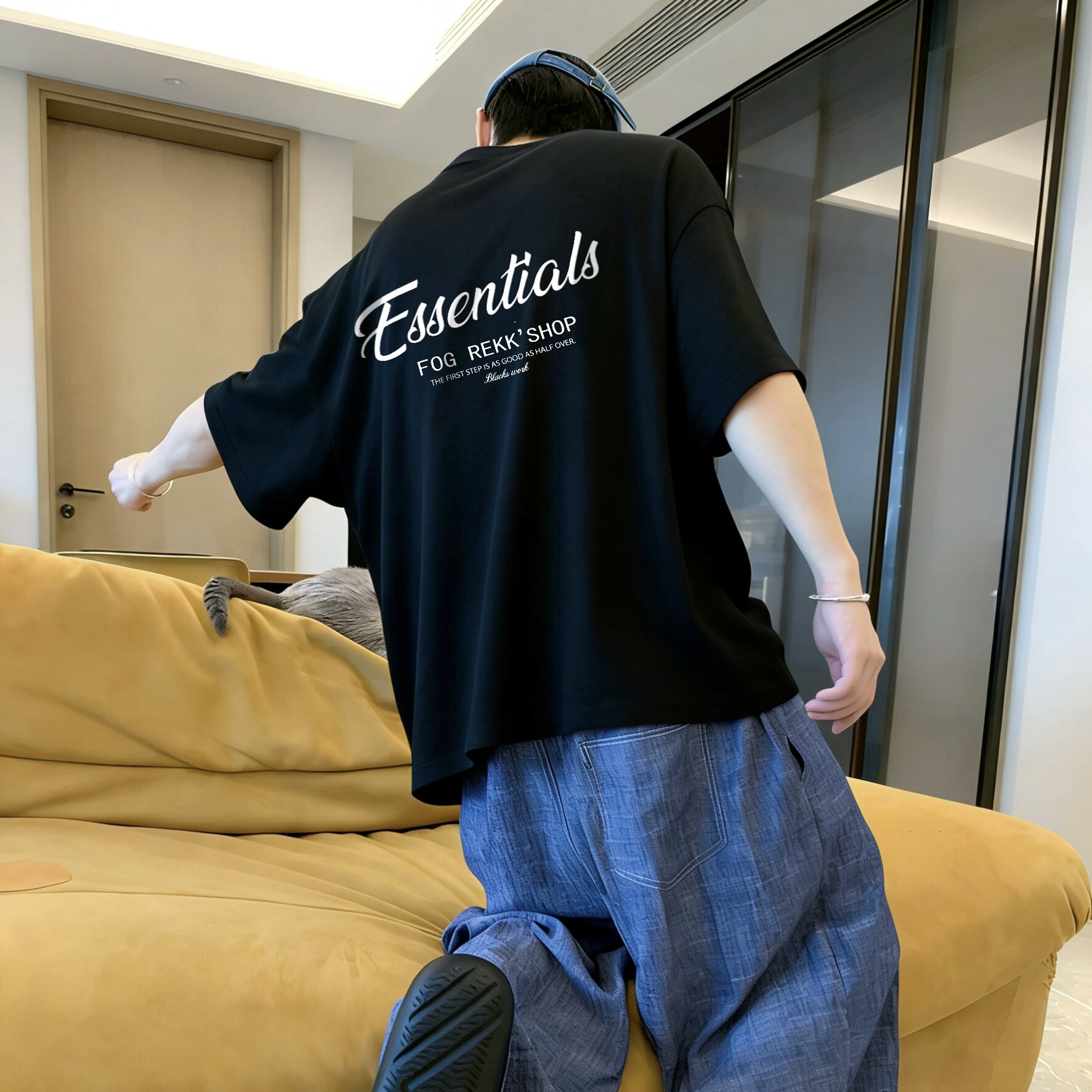 FOG REKK ESSENTIALS字母小众潮牌纯棉宽松男士情侣半袖短袖T恤