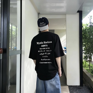 Asrts新款 短袖 高级感小众潮牌夏季 情侣半袖 T恤 纯棉宽松男士 重磅