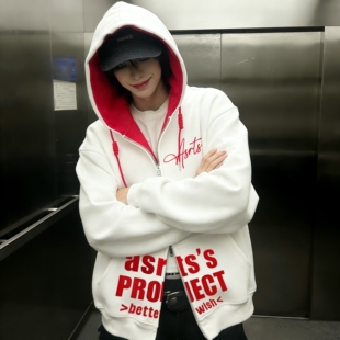 连帽开衫 高级感双拉链短款 卫衣外套男宽松廓形秋冬 Asrts新款 正品