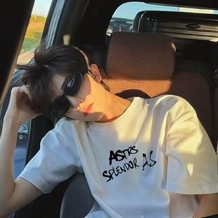 重磅Asrts新款小众潮牌美式夏季宽松男士情侣白色半袖短袖T恤高级