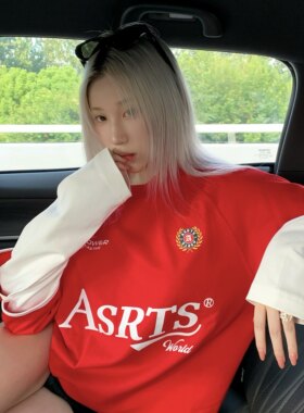 高级感Asrts新款宽松情侣长袖T恤