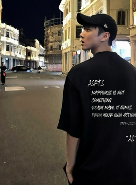 重磅 Asrts新款小众潮牌美式夏季纯棉宽松男士情侣短袖T恤ins高级