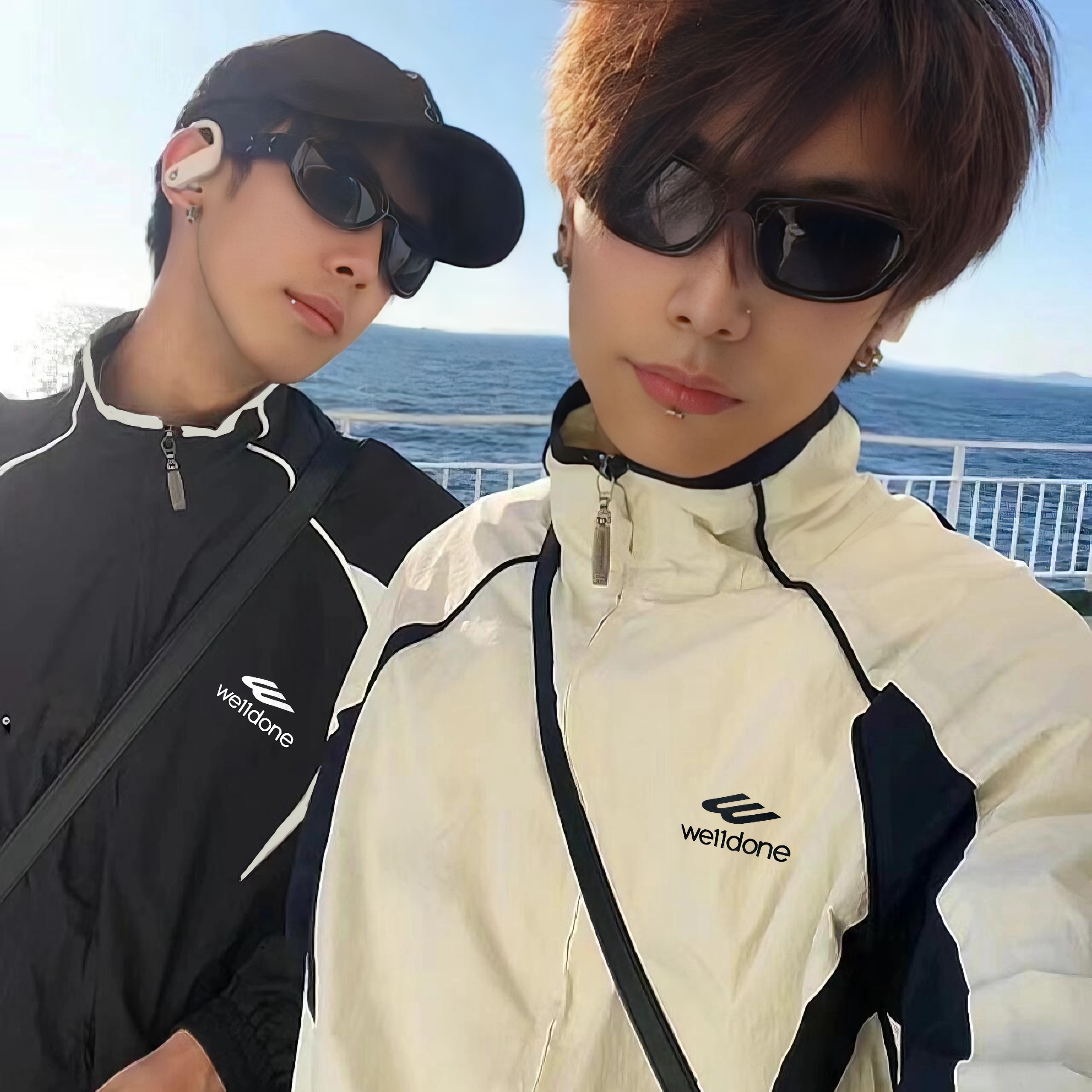 潮牌夹克WE11DONEWHITE冲锋衣男