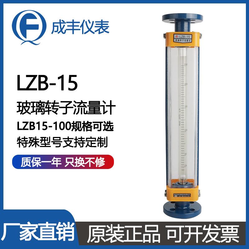 掌柜推荐LZB-15玻璃转子流量计法兰接头空气流量计垂直安装便捷