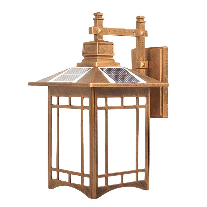 新中式太阳能壁灯户外花园别墅阳台庭院室外墙灯多款式灯头壁灯