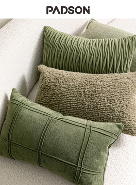Padson绿色枕头沙发客厅斯堪的纳维亚简单腰枕汽车办公垫长腰支持