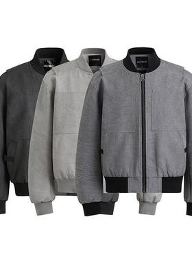 GOSNACE/GOS  石灰短款BOMBER外套男休闲cleanfit国潮棒球领夹克