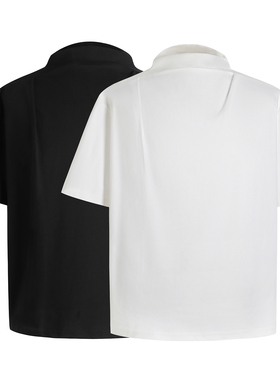 GOSNACE/GOS 斗篷半高领不对称设计cleanfit防晒百搭速干短袖T恤