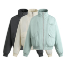 GOSNACE 雪狐立领夹克水貂毛座山雕秋冬重磅保暖短宽棉服外套 GOS