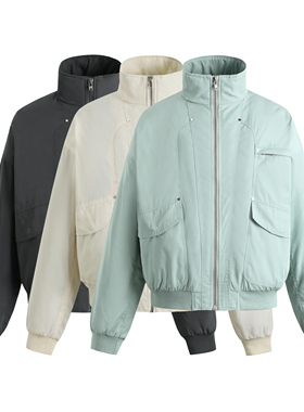 GOSNACE/GOS 雪狐立领夹克水貂毛座山雕秋冬重磅保暖短宽棉服外套