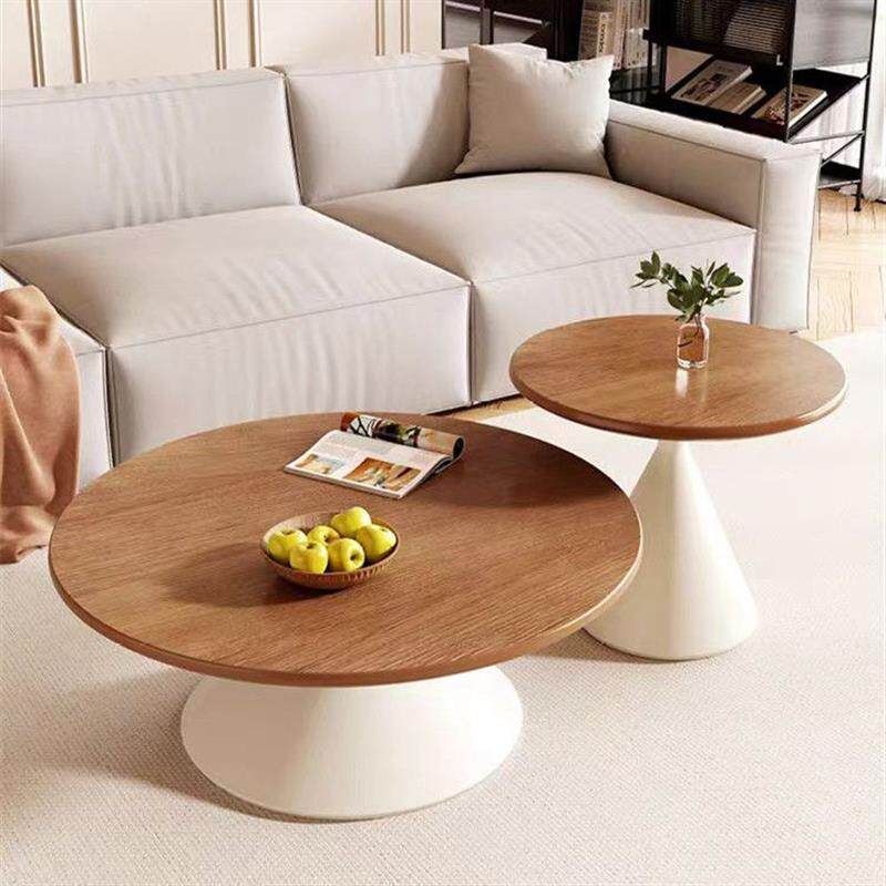 奶油风茶几客厅家用小户型北欧组合圆形小茶几网红民宿简约边几桌