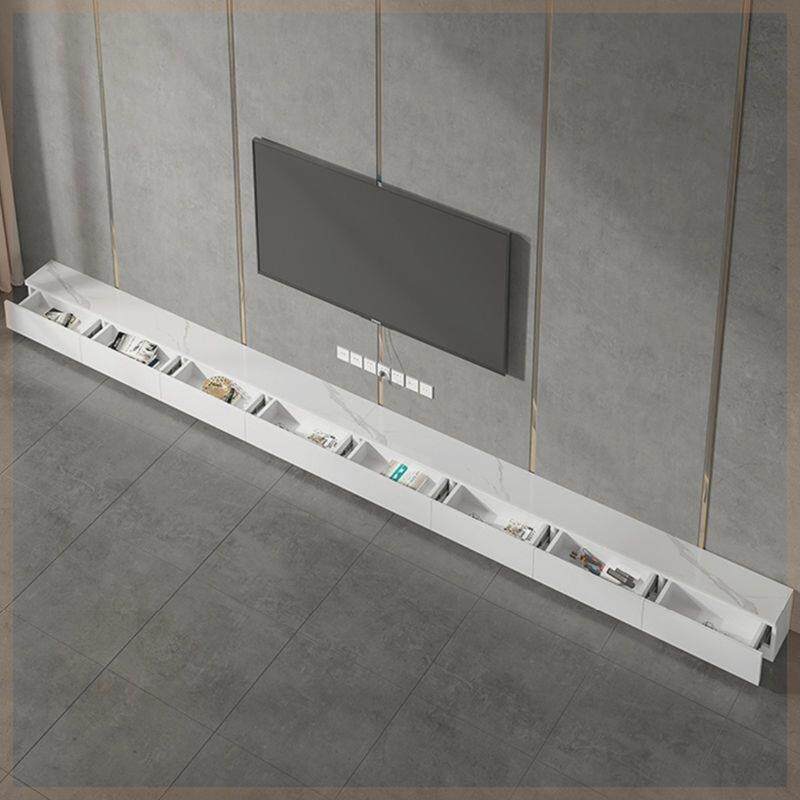 超薄电视柜20厘米极窄款小户型岩板实木白色落地无腿地台柜25cm30