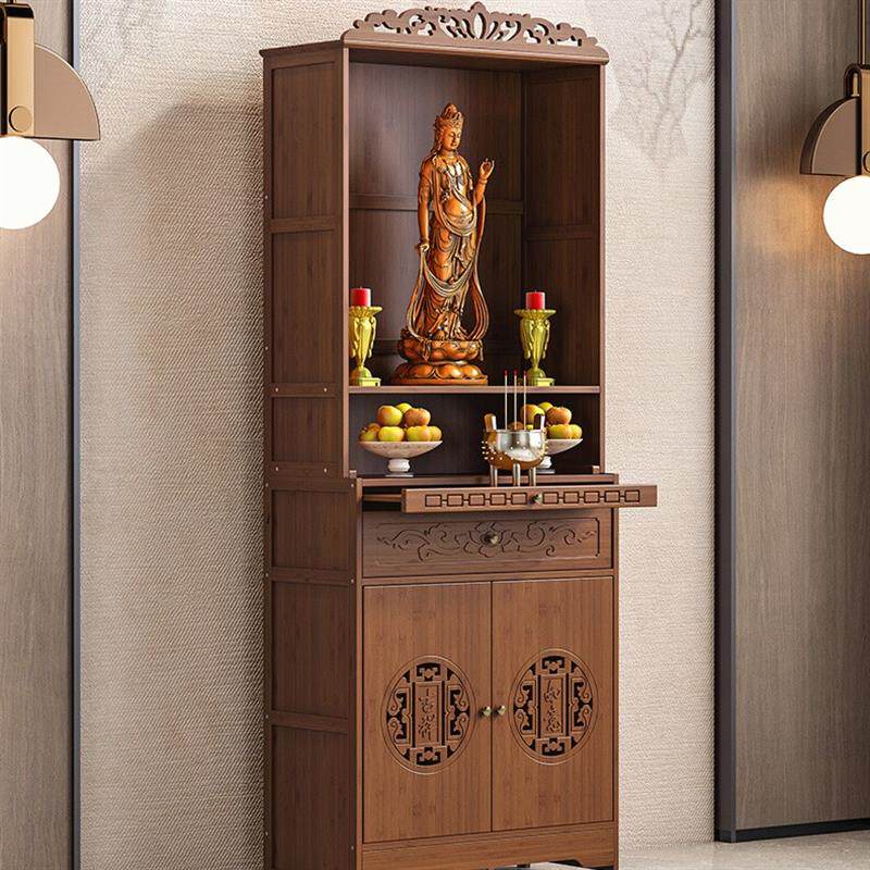 立式佛柜创意竹新中式小户型佛柜立柜佛台神台财神爷观音像供奉防