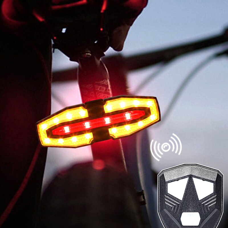 公路山地自行车夜间骑行警示闪光专用后灯转向夜行智能爆闪后尾灯