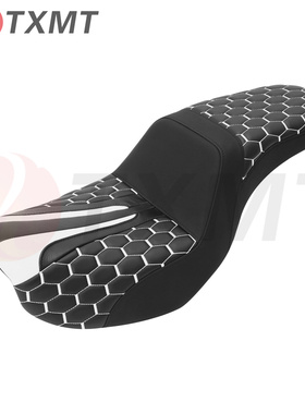 适用于哈雷哈雷至尊Wide 滑翔 2006 - 2017 黑白色司机乘客座椅