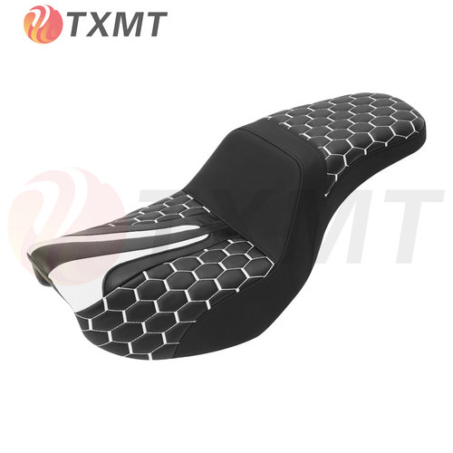 适用于哈雷哈雷至尊Wide 滑翔 2006 - 2017 黑白色司机乘客座椅