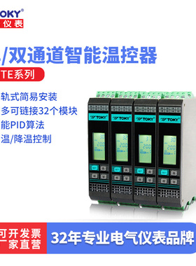 东崎GTE导轨单双通道工业温度控制器PID高精度采集模块智能温控表