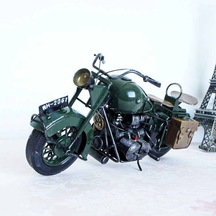 厂家直拍摄道具发复古做旧金属工艺品摩托车模型 送男人m20铁皮