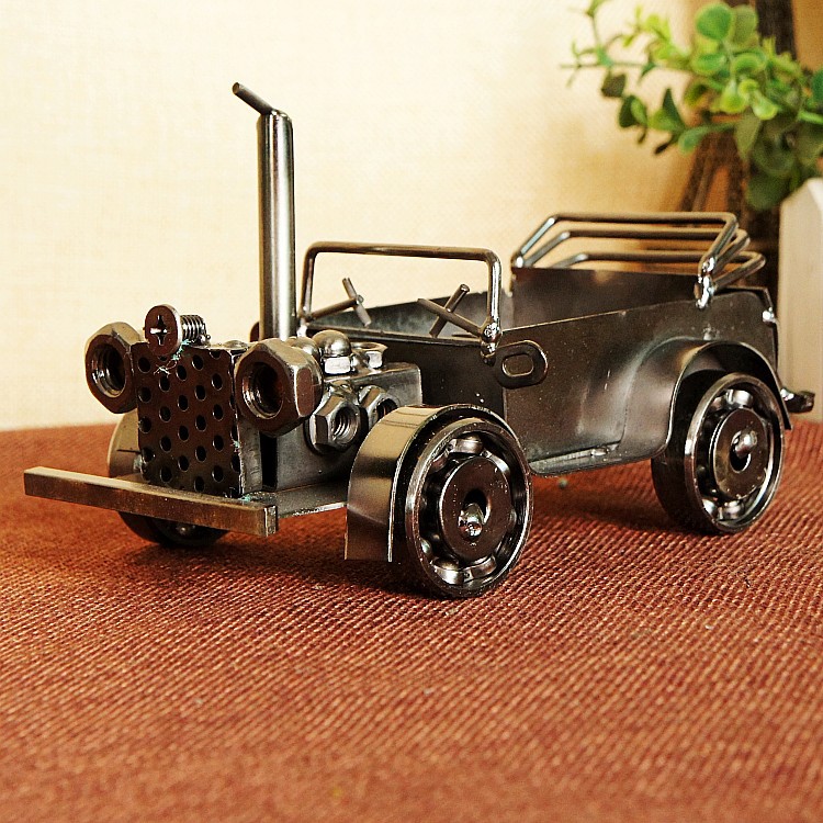 耀莎厂家品牌敞篷金属老爷车模型 工艺摆件 装饰品1290车二色可选