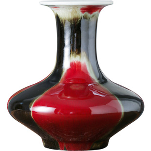 景德镇陶瓷器仿古三阳开泰花瓶摆件饰品新中式客厅玄关插花器礼品