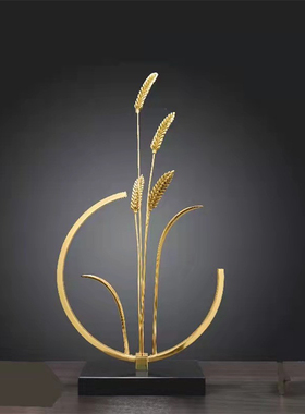 黄铜大麦摆件轻奢高档客