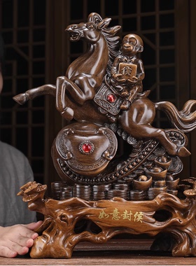 马上封侯摆件马猴子招财