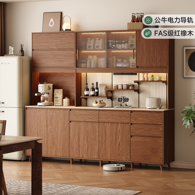 定制实木岩板高脚餐边柜