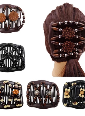 韩式头饰懒人盘发器百变发梳百搭黑色插梳神器刘海梳发夹送妈妈