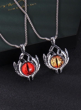 复古恶魔之眼欧美钛钢个性朋克风项链合金吊坠嘻哈不锈钢项链饰品