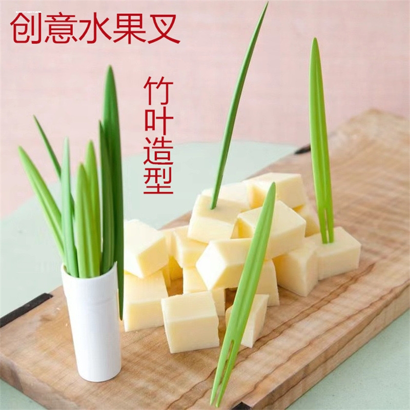水果叉子一次性单独包装塑料水果签果插蛋糕小叉子商用整箱1万支